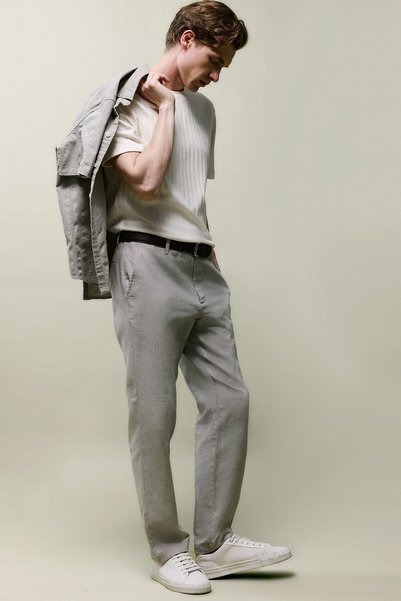 Linen Blend Trousers G5995Ax26Sm