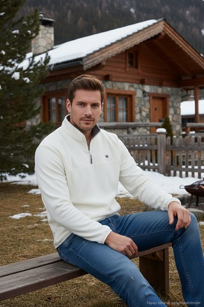 Slim Fit Anti-Pilling Non-Pilling Bato Collar Cold-Proof Fleece-Lined Fleece Men's Fleece