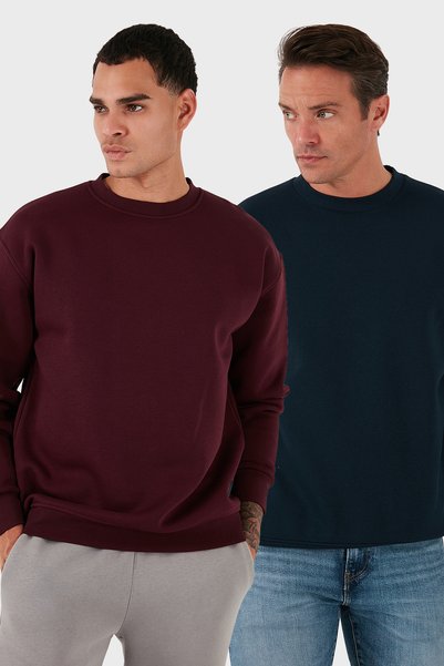 Regular Fit Crew Neck Ribbed 2-Pack Sweat Men's Sweat 5905255S2