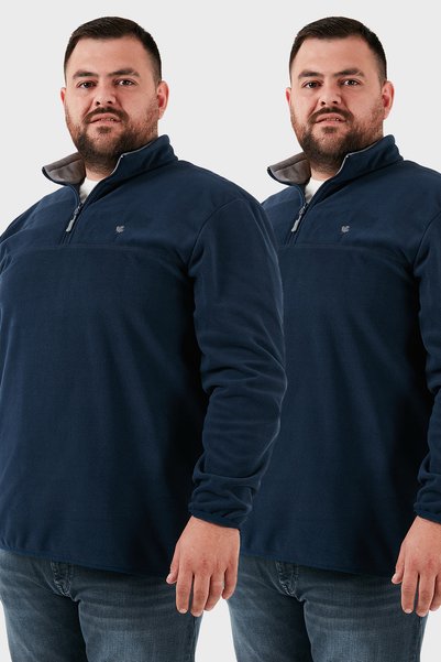 Regular Fit Anti-Pilling Plus Size Fleece-Lined Cold-Proof 2-Pack Fleece Men's Polar 59