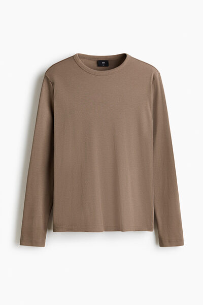Cotton and Long Sleeve T-Shirt Slim Fit
