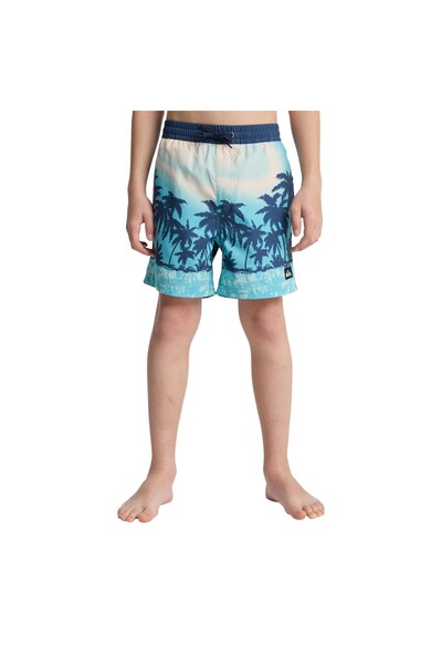 Evd Printed Boys' Blue Volley Short Boys' Volley Shorts Eqbjv03540