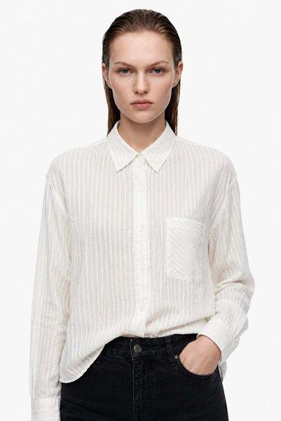 Women's Striped Oversize Woven Shirt