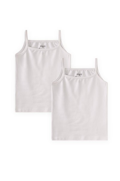 Girls' Tank Top with Double Straps, 2-11 Years Old, Off-White