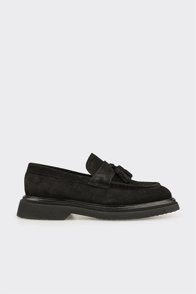 Black Leather Men's Casual Shoes
