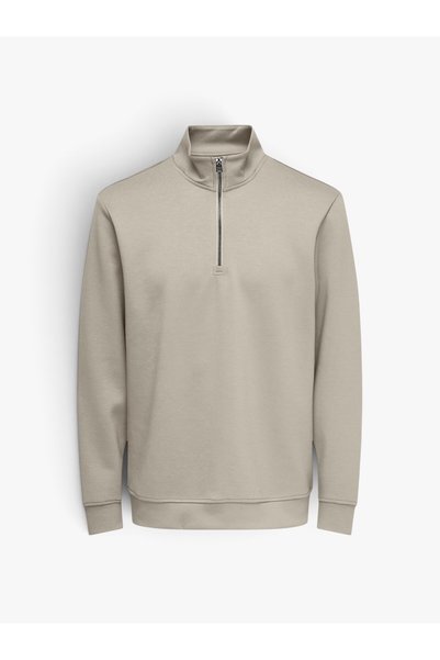Onsluca Life Reg Ls Halfzip Sweat Men's Gray Sweatshirt - 22037612