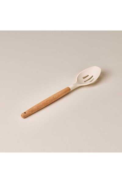 Kitchen Valea Silicone Perforated Spoon - Beige