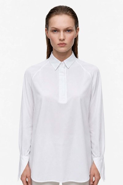 Wide Cuff Balloon Sleeve Poplin Shirt