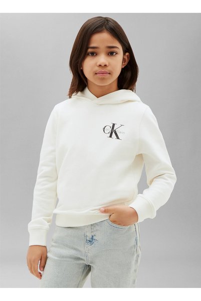 Ecru Boys' Sweatshirt Lv1Cktjb08Yas-Monologo Hoodie