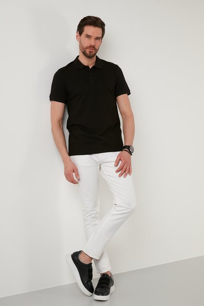 Regular Fit Cotton Buttoned Polo Neck T Shirt Men's Polo Neck T Shirt5902326