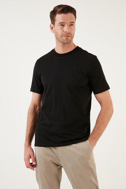 Cotton Regular Fit Crew Neck Basic T Shirt Men's T SHIRT 59020201