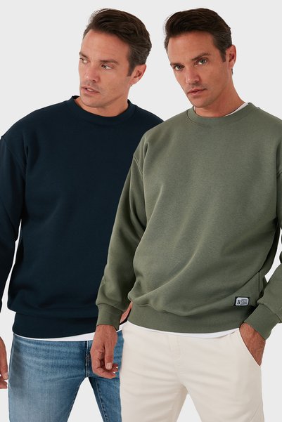 Regular Fit Crew Neck Ribbed 2-Pack Sweat Men's Sweat 5905255S2
