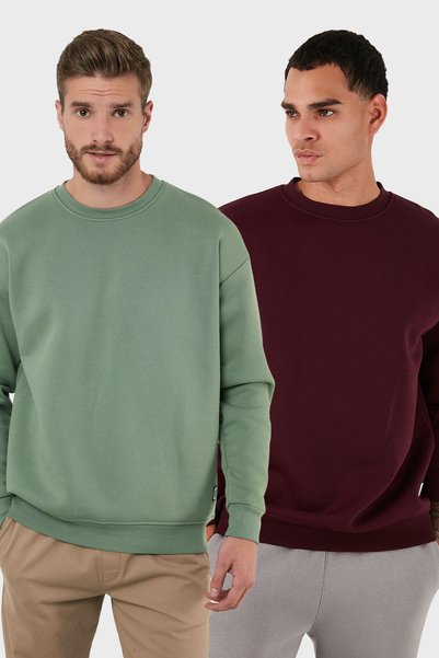 Regular Fit Crew Neck Ribbed 2-Pack Sweat Men's Sweat 5905255S2