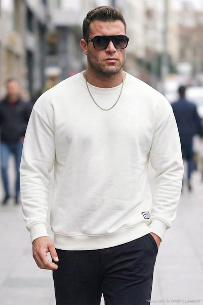 Regular Fit Crew Neck Cotton Lining Soft Raised Sweat Men's SWEAT 5905255