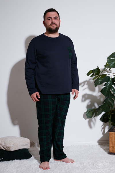 Cotton Regular Fit Plus Size Pajama Set Men's Pajama Set6572001B