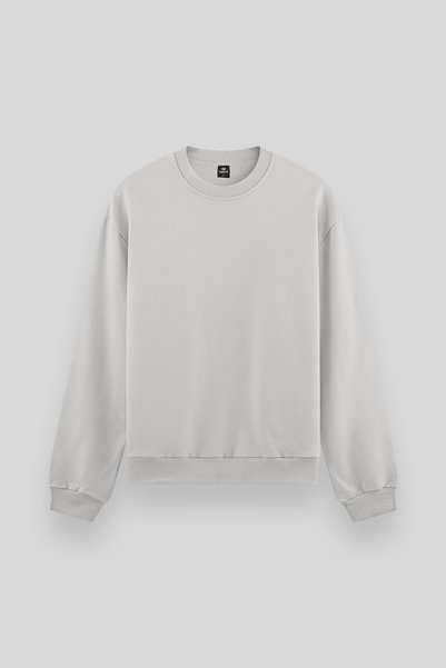 Stone Basic O Neck Comfortable Form Men's Sweatshirt - 88053