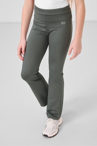 Khaki Flexible Standard Fit Basic Performance Spanish Leg Girls' Leggings - 75193