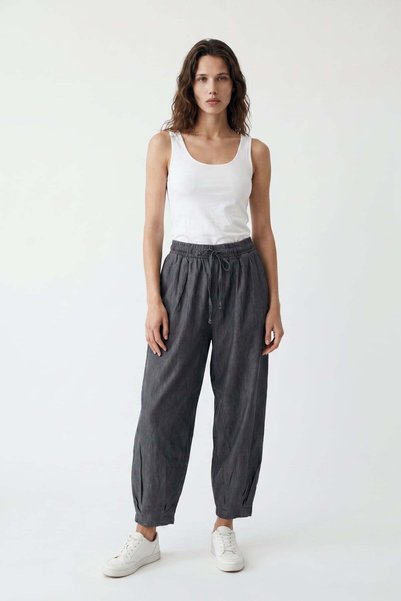 Loose Cut Elastic Waist Casual Women's Pants