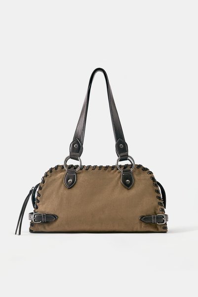 Contrast Detailed Shoulder Bag