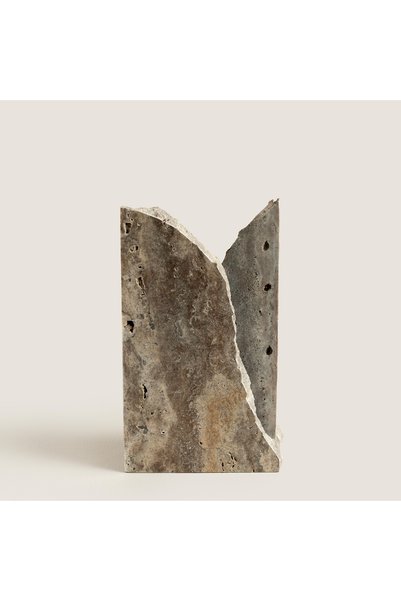 Silver Travertine Aura Natural Vase