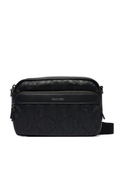 Deboss Camera Bag Black Men's Crossbody Bag