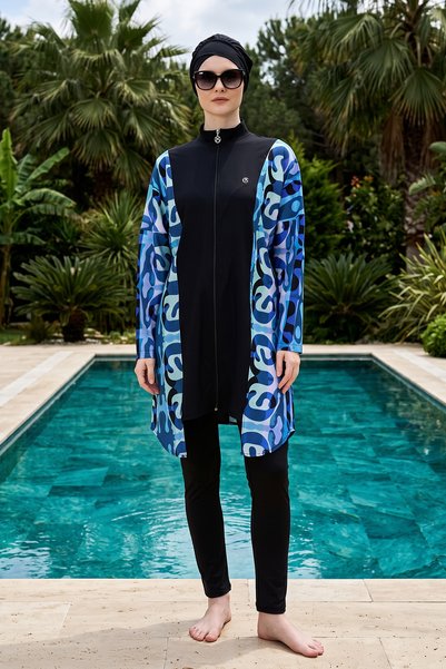 Sport Lycra Full Covered Hijab Swimsuit 6051 Black17