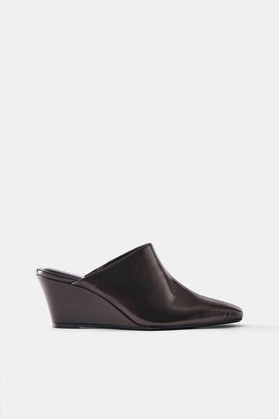 Wedge-Heeled Open-Back Shoes