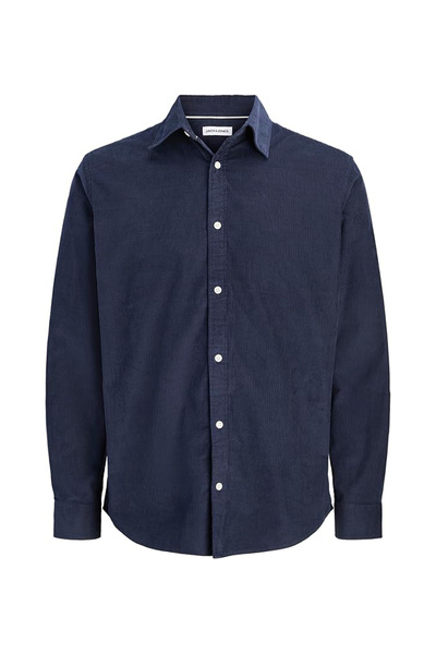 Navy Blue Men's Corduroy Patterned Shirt 12298525 Jjefield Cord Shirt Ls Sn