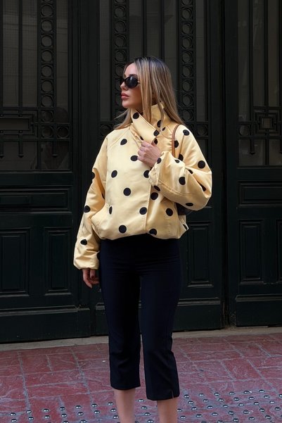 Yellow Polka Dot Coat - 9757