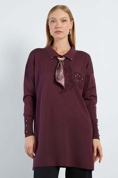 Fullamodest Scarf Jacquard Knitwear Tunic