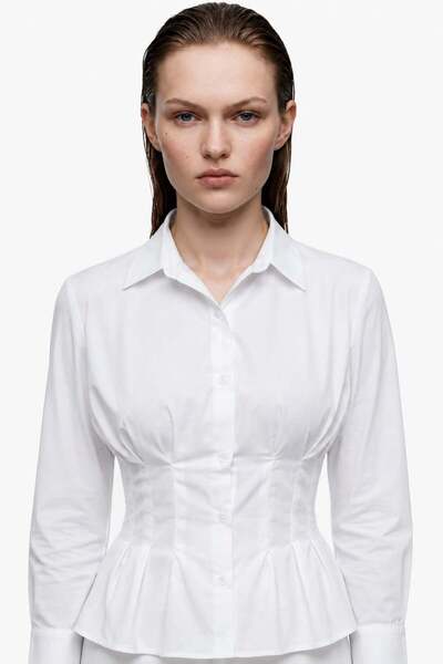 Fitted Smocked Detail SHIRT