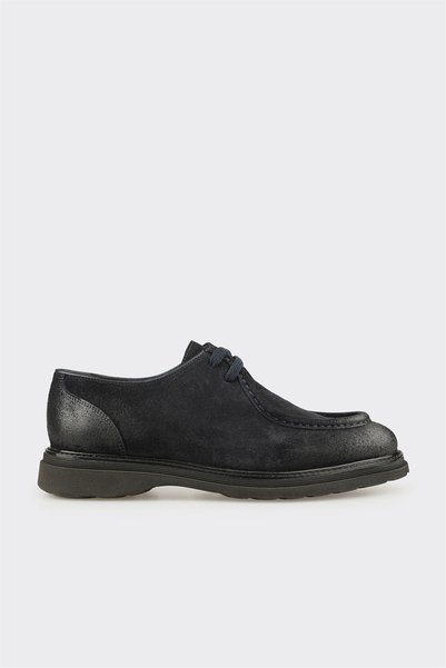 Navy Blue Leather Men's Casual Shoes