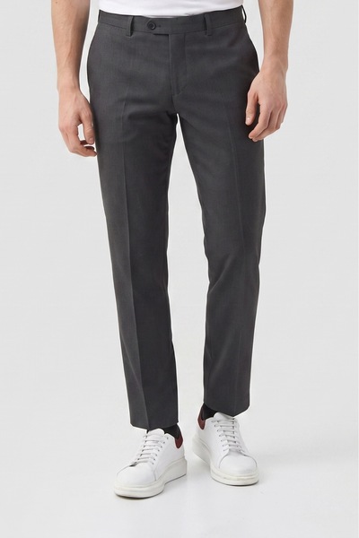 Ds Damat Comfort Anthracite Plain Travel Fabric Trousers