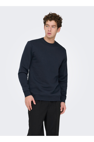 Navy Blue Men's Sweatshirt 22029226 Onsconnor Life Neck Sweat