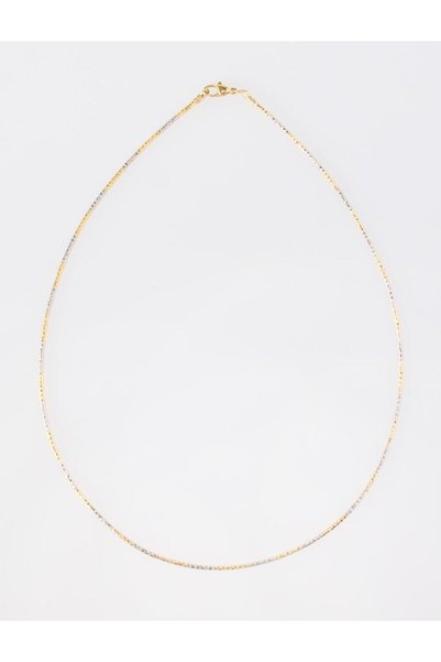 Mixed Herringbone Chain Form Choker Necklace