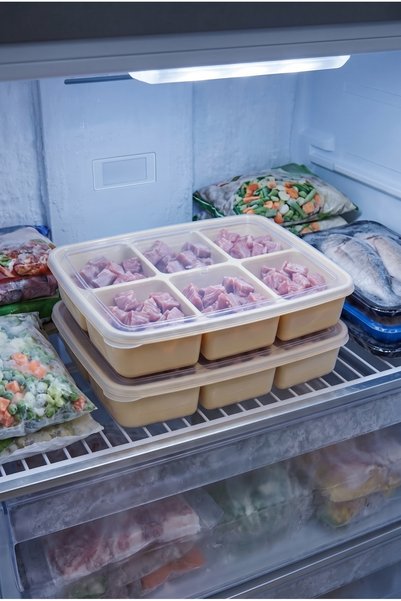 2-Piece 6-Compartment Multi-Functional Refrigerator Organizer