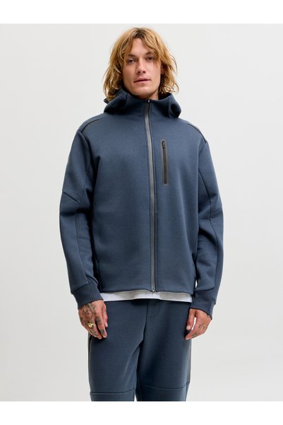 Jack Jones Jcofusıon Sweat Full Zip Hood Men's Anthracite Sweatshirt