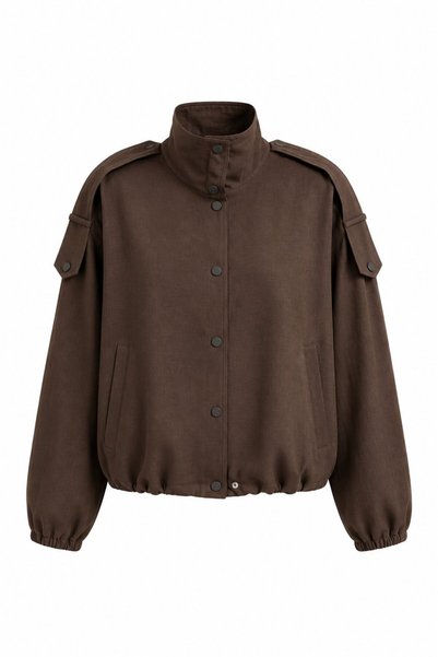 Brown Epaulet Snap Jacket - 9768