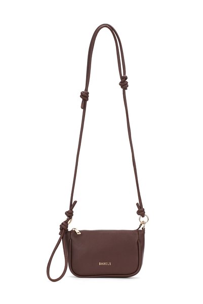 Lune Bitter Brown Adjustable Knot Detail Strap Cross Shoulder Bag