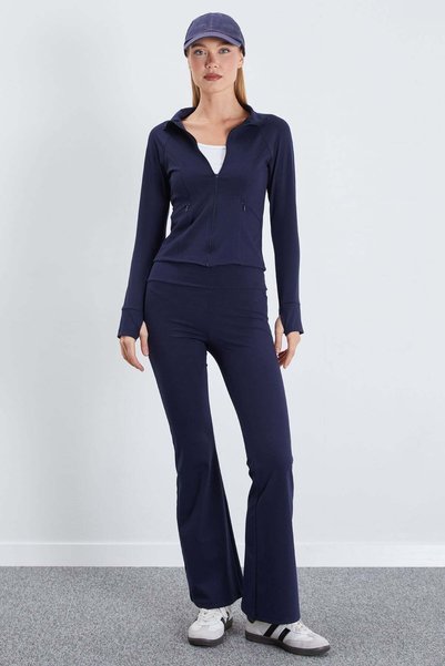 High Waist Stretchy Fabric Flare Leggings