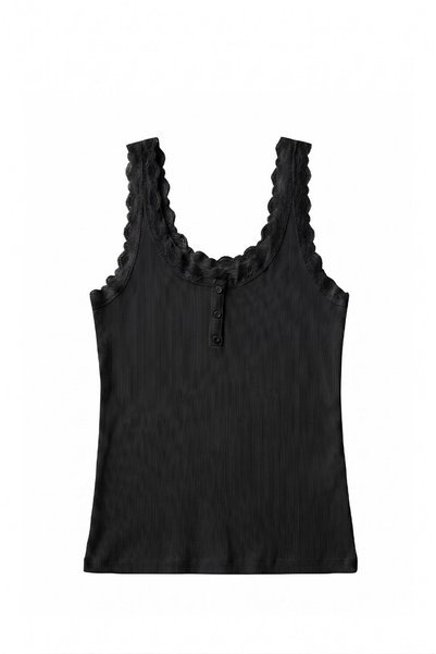 Black Chic Lace Tank Top