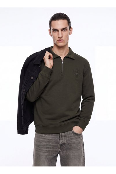 Khaki Men's Sweatshirt M6Wm-Swt1025