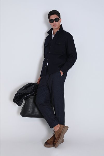 Barena Men's Basic Shirt Slim Fit Navy