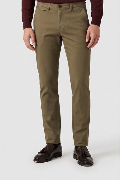 Slim Fit Green Dobby Chino Pants