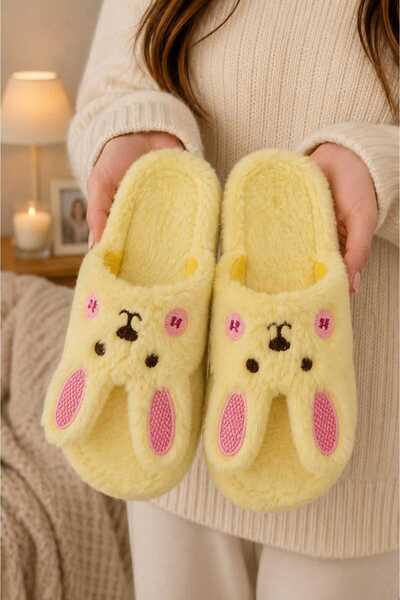 Women's Cute Rabbit Design, Warm, Plush House Slippers