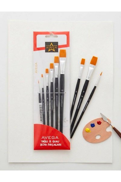 6-Piece Oil & Gouache Paint Brushes