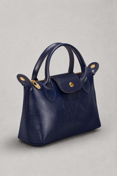 Deep Indigo/Navy Blue Vintage Textured Hand and Shoulder Women's Bag