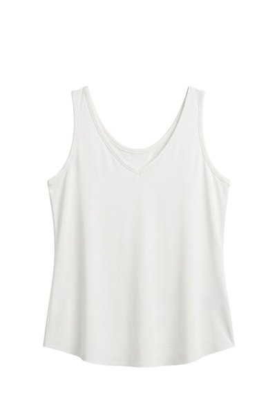 Ecru v-neck modal tank top