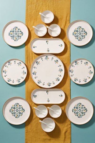 21 Piece 6 Person Dharma Stackable Breakfast Set Breakfast Set with Spoon