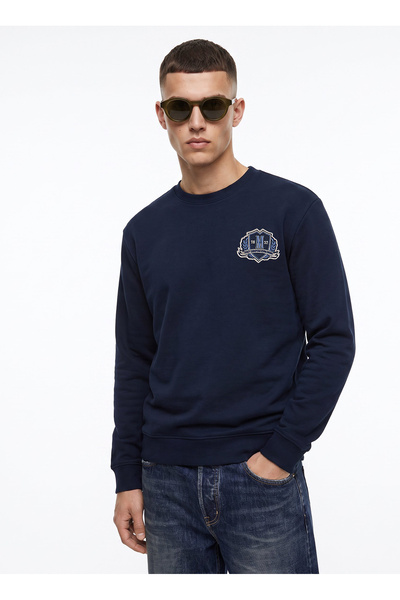 Navy Blue Men's Sweatshirt M6Wm-Swt1040
